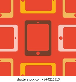 New color seamless pattern with tablet PC.