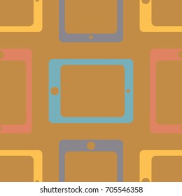 New color seamless pattern with tablet PC.