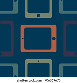 New color seamless pattern with tablet PC.