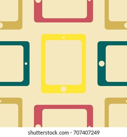 New color seamless pattern with tablet PC.