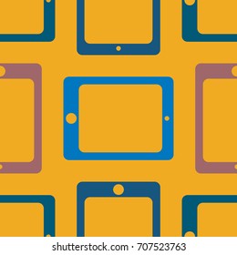 New color seamless pattern with tablet PC.