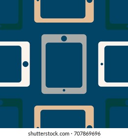 New color seamless pattern with tablet PC.