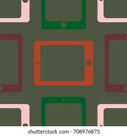New color seamless pattern with tablet PC.