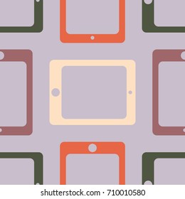 New color seamless pattern with tablet PC.