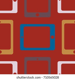 New color seamless pattern with tablet PC.