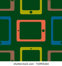 New color seamless pattern with tablet PC.