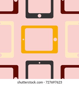 New color seamless pattern with tablet PC.