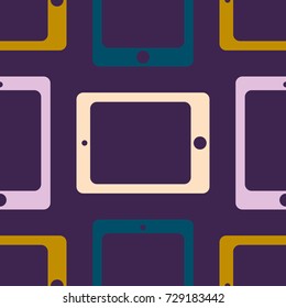 New color seamless pattern with tablet PC.