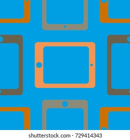 New color seamless pattern with tablet PC.