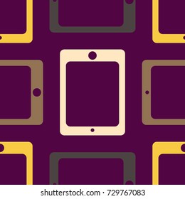 New color seamless pattern with tablet PC.