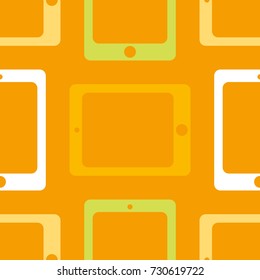 New color seamless pattern with tablet PC.