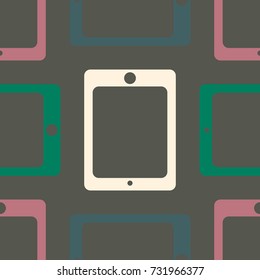 New color seamless pattern with tablet PC.