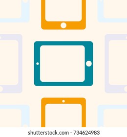New color seamless pattern with tablet PC.