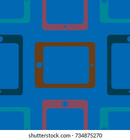 New color seamless pattern with tablet PC.