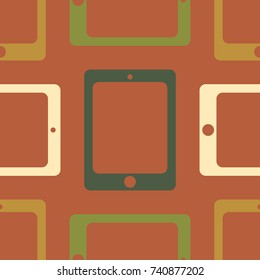 New color seamless pattern with tablet PC.