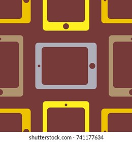 New color seamless pattern with tablet PC.