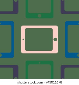 New color seamless pattern with tablet PC.