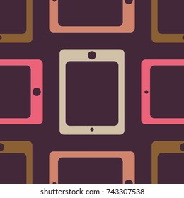 New color seamless pattern with tablet PC.