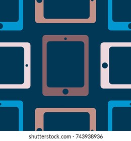 New color seamless pattern with tablet PC.