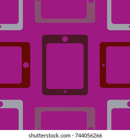 New color seamless pattern with tablet PC.