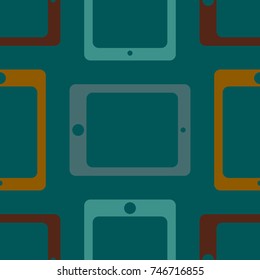 New color seamless pattern with tablet PC.