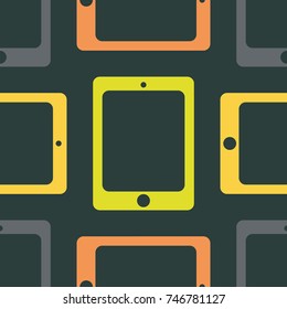 New color seamless pattern with tablet PC.