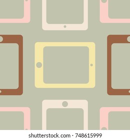 New color seamless pattern with tablet PC.