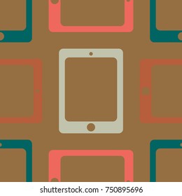 New color seamless pattern with tablet PC.