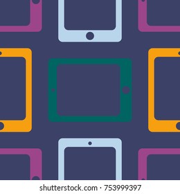 New color seamless pattern with tablet PC.