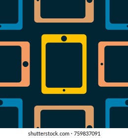 New color seamless pattern with tablet PC.