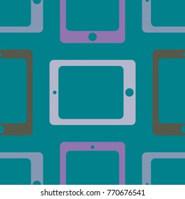 New color seamless pattern with tablet PC.