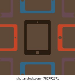 New color seamless pattern with tablet PC.
