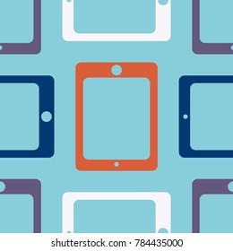 New color seamless pattern with tablet PC.