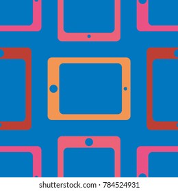 New color seamless pattern with tablet PC.