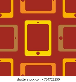 New color seamless pattern with tablet PC.