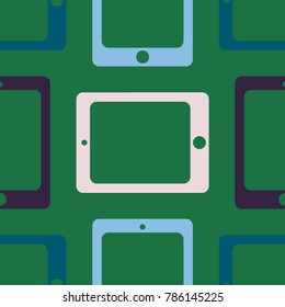 New color seamless pattern with tablet PC.