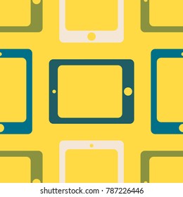 New color seamless pattern with tablet PC.