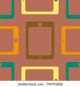 New color seamless pattern with tablet PC.