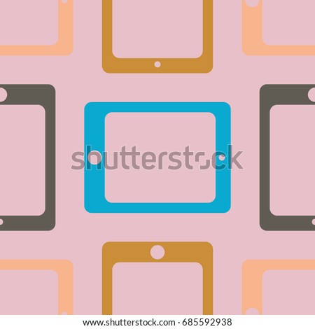 New color seamless pattern with tablet PC.