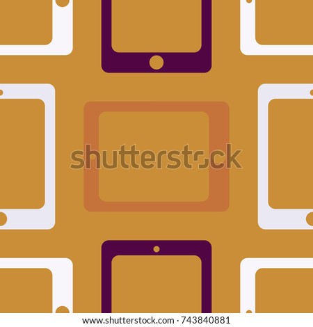 New color seamless pattern with tablet PC.