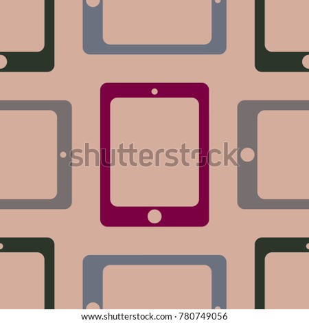New color seamless pattern with tablet PC.