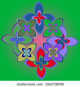 New color shape pattern with many flower.