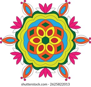 New colorful delicate mandala design