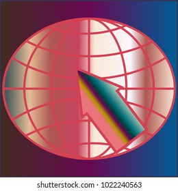 New colorful gradient WWW globe with arrow.