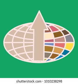 New colorful icon with WWW globe with arrow.