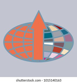 New colorful icon with WWW globe with arrow.