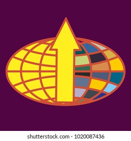 New colorful icon with WWW globe with arrow.