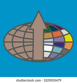 New colorful icon with WWW globe with arrow.