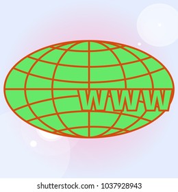New colorful icon with WWW globe.