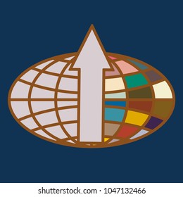 New colorful icon with WWW globe with arrow.